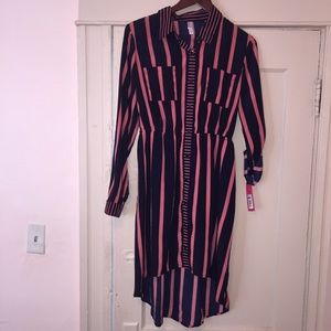 Stripped High Low Dress